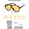 image:imageSOJOS Retro Oversized Polarized Aviator Sunglasses for Women Men 70s 80s Trendy UV400 Shades SJ2666Brown TortoiseLight Yellow Tint