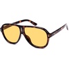 image:imageSOJOS Retro Oversized Polarized Aviator Sunglasses for Women Men 70s 80s Trendy UV400 Shades SJ2666Brown TortoiseLight Yellow Tint