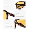 image:imageSOJOS Retro Oversized Polarized Aviator Sunglasses for Women Men 70s 80s Trendy UV400 Shades SJ2666Brown TortoiseLight Yellow Tint