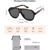 image:imageSOJOS Retro Oversized Polarized Aviator Sunglasses for Women Men 70s 80s Trendy UV400 Shades SJ2666Dark TortoiseGrey