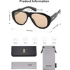 image:imageSOJOS Retro Oversized Polarized Aviator Sunglasses for Women Men Vintage 70s Style UV Protection Sunnies SJ2328BlackLight Brown