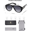 image:imageSOJOS Retro Oversized Polarized Aviator Sunglasses for Women Men Vintage 70s Style UV Protection Sunnies SJ2328Bright BlackGrey Grading