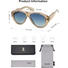 image:imageSOJOS Retro Oversized Polarized Aviator Sunglasses for Women Men Vintage 70s Style UV Protection Sunnies SJ2328Light BrownBluishgrey