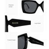 image:imageSOJOS Retro Oversized Square Acetate Sunglasses Women Polarized Trendy Ladies Shades Sun Glasses Big CrushBlackGrey