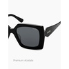 image:imageSOJOS Retro Oversized Square Acetate Sunglasses Women Polarized Trendy Ladies Shades Sun Glasses Big CrushBlackGrey