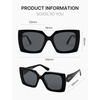 image:imageSOJOS Retro Oversized Square Acetate Sunglasses Women Polarized Trendy Ladies Shades Sun Glasses Big CrushBlackGrey