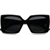 image:imageSOJOS Retro Oversized Square Acetate Sunglasses Women Polarized Trendy Ladies Shades Sun Glasses Big CrushBlackGrey