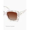 image:imageSOJOS Retro Oversized Square Acetate Sunglasses Women Polarized Trendy Ladies Shades Sun Glasses Big CrushWhiteBrown
