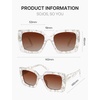 image:imageSOJOS Retro Oversized Square Acetate Sunglasses Women Polarized Trendy Ladies Shades Sun Glasses Big CrushWhiteBrown