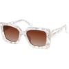 image:imageSOJOS Retro Oversized Square Acetate Sunglasses Women Polarized Trendy Ladies Shades Sun Glasses Big CrushWhiteBrown