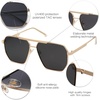 image:imageSOJOS Retro Oversized Square Polarized Sunglasses for Women Men Vintage Shades Classic Large Metal Sun GlassesGold