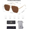 image:imageSOJOS Retro Oversized Square Polarized Sunglasses for Women Men Vintage Shades Classic Large Metal Sun GlassesLight Gold
