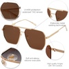 image:imageSOJOS Retro Oversized Square Polarized Sunglasses for Women Men Vintage Shades Classic Large Metal Sun GlassesLight Gold