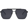image:imageSOJOS Retro Oversized Square Polarized Sunglasses for Women Men Vintage Shades Classic Large Metal Sun GlassesShiny Black