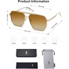 image:imageSOJOS Retro Oversized Square Polarized Sunglasses for Women Men Vintage Shades Classic Large Metal Sun GlassesShiny GoldGradient Brown