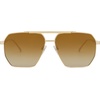 image:imageSOJOS Retro Oversized Square Polarized Sunglasses for Women Men Vintage Shades Classic Large Metal Sun GlassesShiny GoldGradient Brown