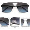 image:imageSOJOS Retro Oversized Square Sunglasses for Women Men Vintage Large Double Bridge Metal Frame Unisex Sunglasses SJ1180BlackGreyblue