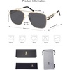 image:imageSOJOS Retro Oversized Square Sunglasses for Women Men Vintage Large Double Bridge Metal Frame Unisex Sunglasses SJ1180GoldGrey