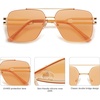 image:imageSOJOS Retro Oversized Square Sunglasses for Women Men Vintage Large Double Bridge Metal Frame Unisex Sunglasses SJ1180GoldOrange