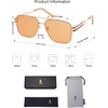 image:imageSOJOS Retro Oversized Square Sunglasses for Women Men Vintage Large Double Bridge Metal Frame Unisex Sunglasses SJ1180GoldOrange