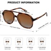 image:imageSOJOS Retro Polarized Aviator Sunglasses Womens Mens Classic 80s 90s Vintage Trendy Square Aviators SJ2174Amber Brown TortoiseBrown