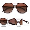 image:imageSOJOS Retro Polarized Aviator Sunglasses Womens Mens Classic 80s 90s Vintage Trendy Square Aviators SJ2174Brown TortoiseGradient Brown