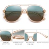 image:imageSOJOS Retro Polarized Aviator Sunglasses Womens Mens Classic 80s 90s Vintage Trendy Square Aviators SJ2174Clear BrownGreen Gradient Brown