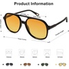 image:imageSOJOS Retro Polarized Aviator Sunglasses Womens Mens Classic 80s 90s Vintage Trendy Square Aviators SJ2174Dark BlackYellow Tint