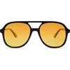 image:imageSOJOS Retro Polarized Aviator Sunglasses Womens Mens Classic 80s 90s Vintage Trendy Square Aviators SJ2174Dark BlackYellow Tint