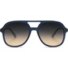 image:imageSOJOS Retro Polarized Aviator Sunglasses Womens Mens Classic 80s 90s Vintage Trendy Square Aviators SJ2174Dark BlueGrey Gradient Brown