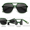 image:imageSOJOS Retro Polarized Aviator Sunglasses Womens Mens Classic 80s 90s Vintage Trendy Square Aviators SJ2174Dark GreenGrey