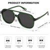 image:imageSOJOS Retro Polarized Aviator Sunglasses Womens Mens Classic 80s 90s Vintage Trendy Square Aviators SJ2174Dark GreenGrey