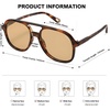 image:imageSOJOS Retro Polarized Aviator Sunglasses Womens Mens Classic 80s 90s Vintage Trendy Square Aviators SJ2174Dark TortoiseLight Brown Tint