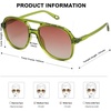 image:imageSOJOS Retro Polarized Aviator Sunglasses Womens Mens Classic 80s 90s Vintage Trendy Square Aviators SJ2174Light GreenGradient Pink