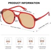 image:imageSOJOS Retro Polarized Aviator Sunglasses Womens Mens Classic 80s 90s Vintage Trendy Square Aviators SJ2174RedClear Brown Tint