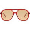 image:imageSOJOS Retro Polarized Aviator Sunglasses Womens Mens Classic 80s 90s Vintage Trendy Square Aviators SJ2174RedClear Brown Tint