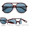 image:imageSOJOS Retro Polarized Aviator Sunglasses Womens Mens Classic 80s 90s Vintage Trendy Square Aviators SJ2174Reddish TortoiseGreyish Blue