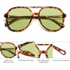 image:imageSOJOS Retro Polarized Aviator Sunglasses Womens Mens Classic 80s 90s Vintage Trendy Square Aviators SJ2174TortoiseLight Green Tint