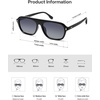 image:imageSOJOS Retro Polarized Aviator Sunglasses Womens MensTrendy Rectangle 70s UV400 Shades Sun Glasses SJ2712BlackGrey Grading