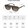 image:imageSOJOS Retro Polarized Aviator Sunglasses Womens MensTrendy Rectangle 70s UV400 Shades Sun Glasses SJ2712GreyBrown Grading