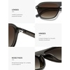image:imageSOJOS Retro Polarized Aviator Sunglasses Womens MensTrendy Rectangle 70s UV400 Shades Sun Glasses SJ2712GreyBrown Grading