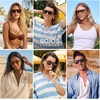 image:imageSOJOS Retro Polarized Aviator Sunglasses Womens MensTrendy Rectangle 70s UV400 Shades Sun Glasses SJ2712TortoiseGrey