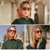 image:imageSOJOS Retro Polarized Aviator Sunglasses Womens Vintage Shades Trendy Stylish Sunnies SJ2343Tortoise  Green Lens