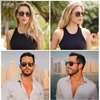 image:imageSOJOS Retro Polarized Aviator Sunglasses for Women Men Square Shades Tangle Free UV400 Protection Running Fishing SJ2754Brown
