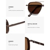 image:imageSOJOS Retro Polarized Aviator Sunglasses for Women Men Square Shades Tangle Free UV400 Protection Running Fishing SJ2754Brown