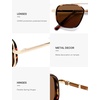 image:imageSOJOS Retro Polarized Aviator Sunglasses for Women Men Square Shades Tangle Free UV400 Protection Running Fishing SJ2754Demigold