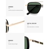 image:imageSOJOS Retro Polarized Aviator Sunglasses for Women Men Square Shades Tangle Free UV400 Protection Running Fishing SJ2754Goldgreen Lens