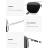 image:imageSOJOS Retro Polarized Aviator Sunglasses for Women Men Square Shades Tangle Free UV400 Protection Running Fishing SJ2754Greysilver