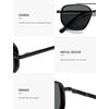 image:imageSOJOS Retro Polarized Aviator Sunglasses for Women Men Square Shades Tangle Free UV400 Protection Running Fishing SJ2754Shiny Black