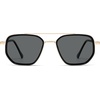 image:imageSOJOS Retro Polarized Aviator Sunglasses for Women Men Square Shades Tangle Free UV400 Protection Running Fishing SJ2754Shiny Blackgold